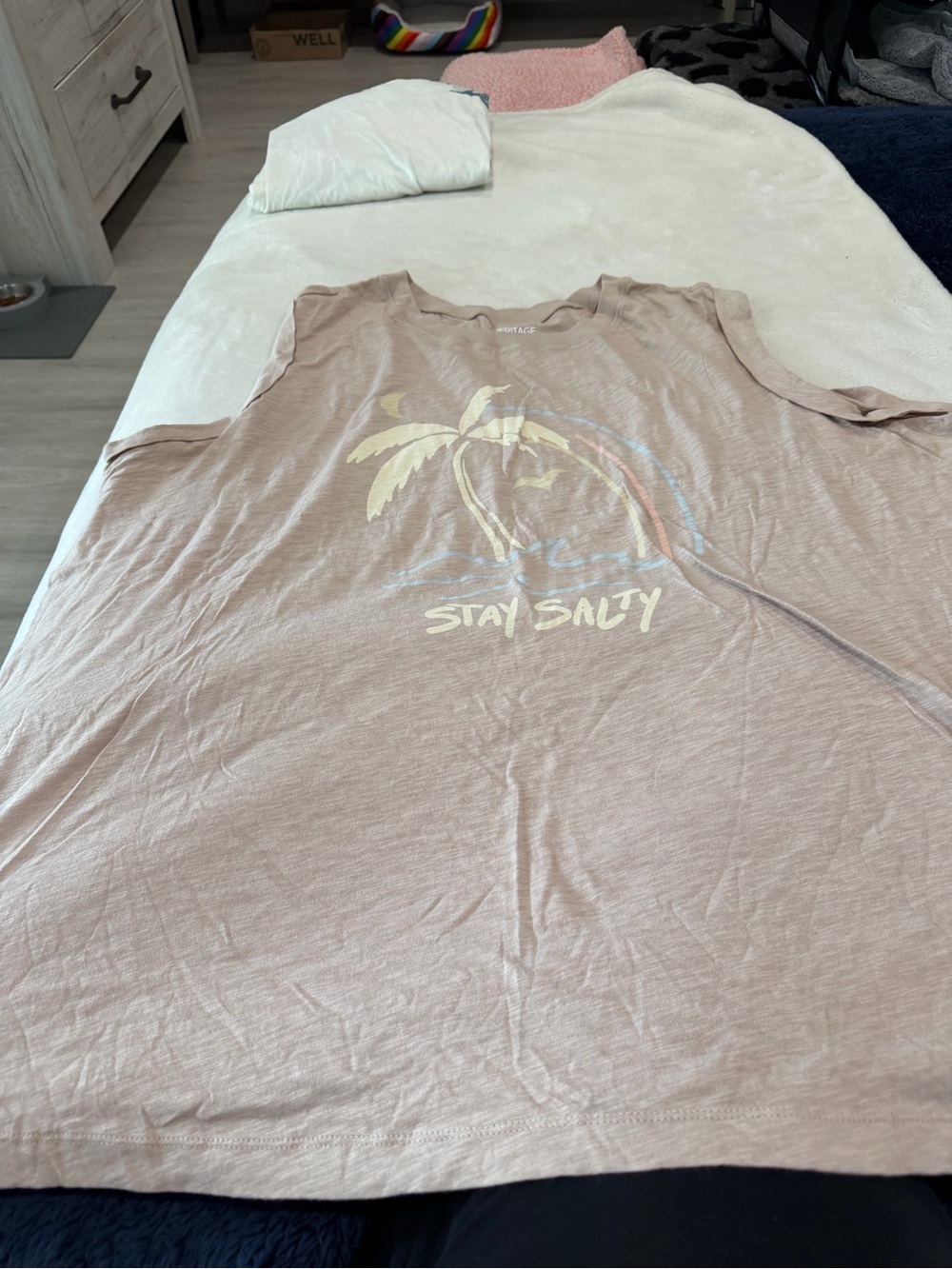Torrid "Stay Salty" Palm Graphic Tank Top - Blush